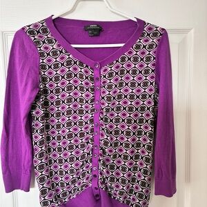 Mexx Purple and Black Patterned Cardigan